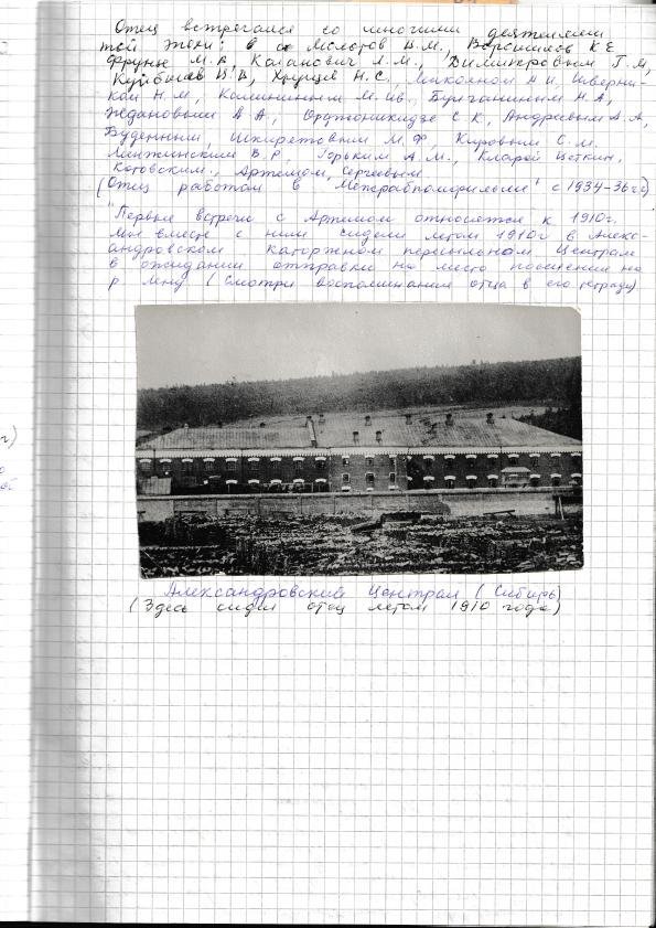 Полный лист тетради, стр. 081 — встречи отца; Александровский централ.